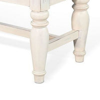 Dean Dining Bench, 52 Inch Brown Plank Seat, White Solid Wood - BM340397