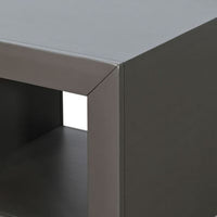 Side End Table, 23 Inch Open Cube Frame, Solid Wood Urban Bronze - BM340404