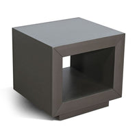 Side End Table, 23 Inch Open Cube Frame, Solid Wood Urban Bronze - BM340404