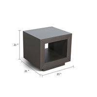 Side End Table, 23 Inch Open Cube Frame, Solid Wood Urban Bronze - BM340404
