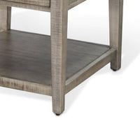 Camie Side End Table, 24 Inch Top with 1 Drawer, Solid Wood Gray - BM340408