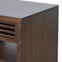 Nero Side End Table, Slatted Drawer, 26 Inch Solid Wood Dark Brown - BM340415