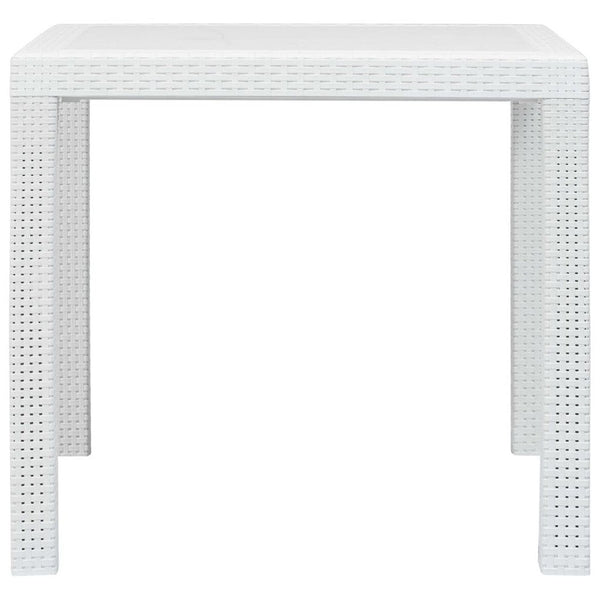 Patio Dining Table, White Textured, 31 Inch Square Tabletop - BM340417