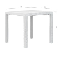 Patio Dining Table, White Textured, 31 Inch Square Tabletop - BM340417