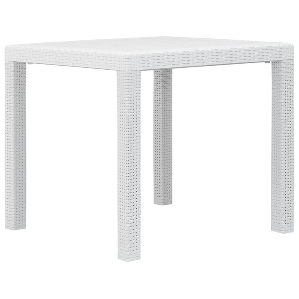 Patio Dining Table, White Textured, 31 Inch Square Tabletop - BM340417