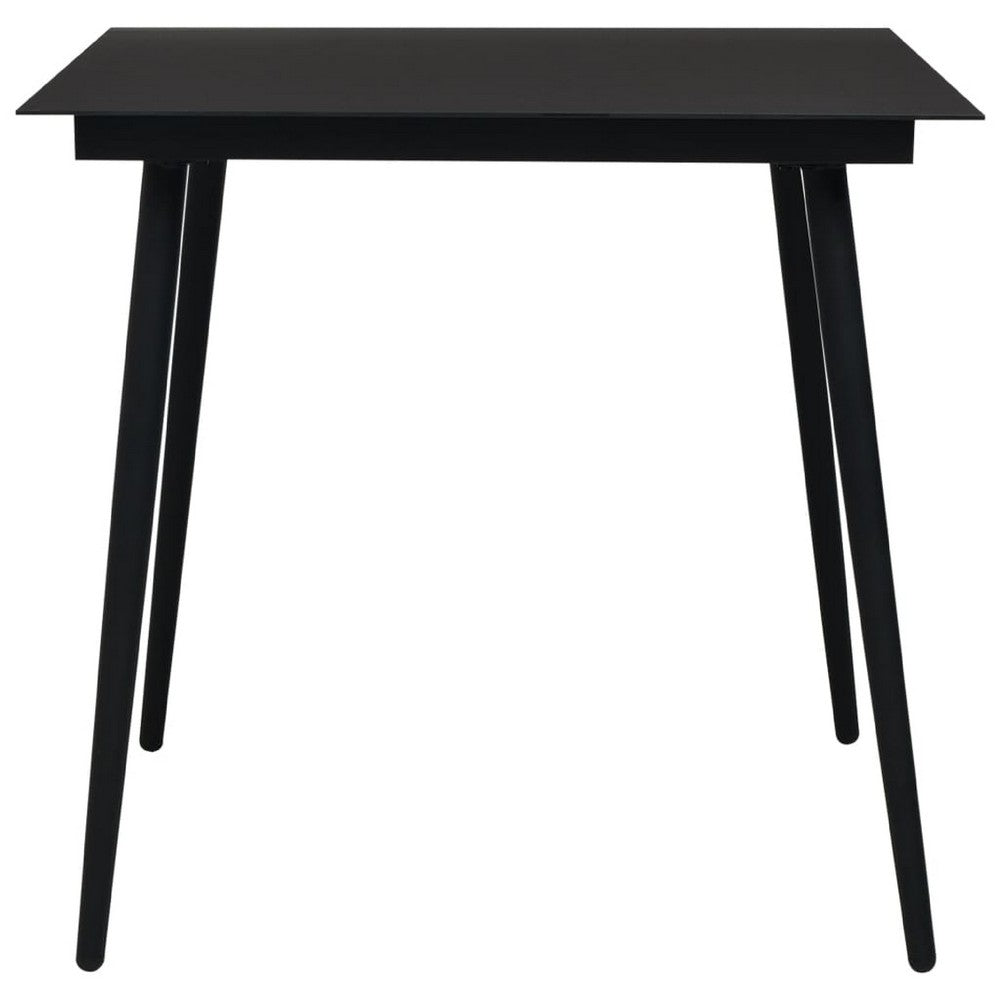 Zimo Indoor/Outdoor Dining Table, Sleek Black Steel Body, 32 Inch - BM340418