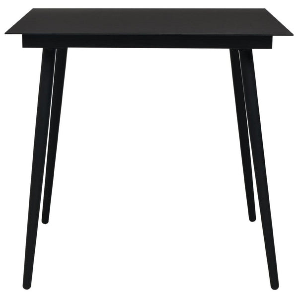 Zimo Indoor/Outdoor Dining Table, Sleek Black Steel Body, 32 Inch - BM340418