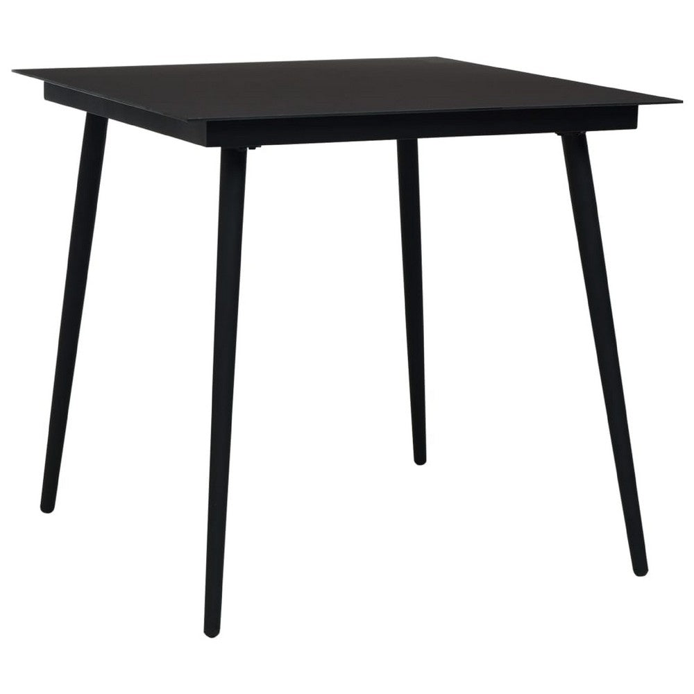 Zimo Indoor/Outdoor Dining Table, Sleek Black Steel Body, 32 Inch - BM340418