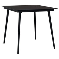 Zimo Indoor/Outdoor Dining Table, Sleek Black Steel Body, 32 Inch - BM340418