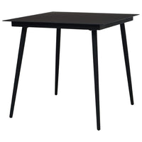 Zimo Indoor/Outdoor Dining Table, Sleek Black Steel Body, 32 Inch - BM340418