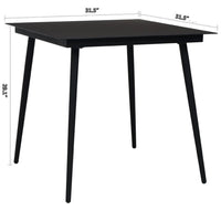 Zimo Indoor/Outdoor Dining Table, Sleek Black Steel Body, 32 Inch - BM340418