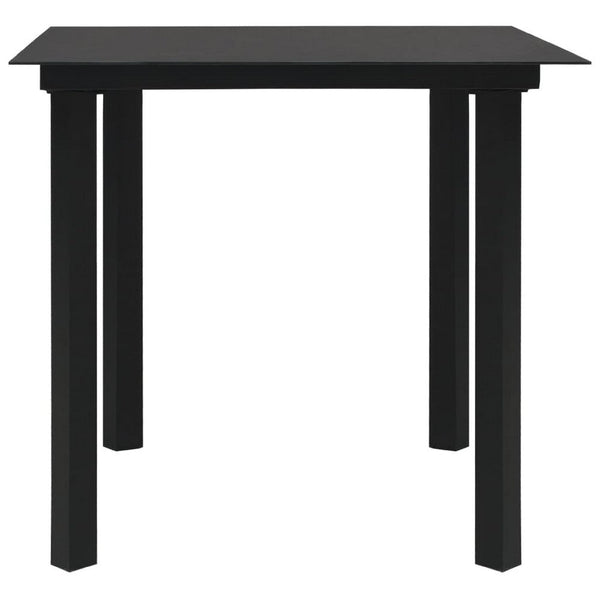 Zimo Indoor/Outdoor Dining Table, Black Steel Block Legs, 32 Inch  - BM340419