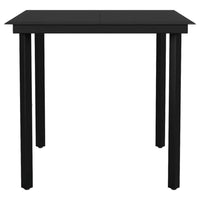Outdoor Dining Table, 32 Inch Square Glass Top, Black Metal Legs - BM340420