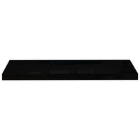 Zyno Wall Shelf Set of 2, Glossy Black MDF Body, Modern Design, 32 Inch - BM340422