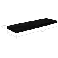 Zyno Wall Shelf Set of 2, Glossy Gray MDF Body, Modern Design 32 Inch - BM340424