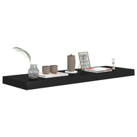 Zyno Wall Shelf, 32 Inch, Matte Black MDF Body, Modern Design - BM340425
