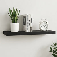Zyno Wall Shelf, 32 Inch, Matte Black MDF Body, Modern Design - BM340425