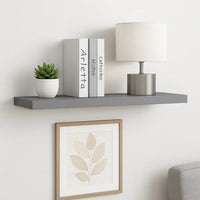 Zyno Wall Shelf, 32 Inch, Matte Gray MDF Body, Modern Design - BM340426