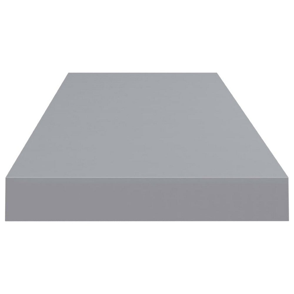 Zyno Wall Shelf Set of 2, Matte Gray MDF Body, Modern Design 32 Inch - BM340427
