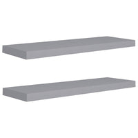 Zyno Wall Shelf Set of 2, Matte Gray MDF Body, Modern Design 32 Inch - BM340427