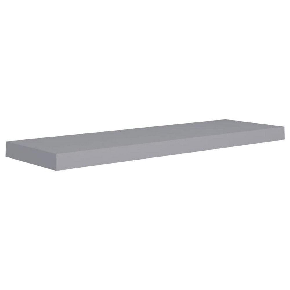 Zyno Wall Shelf Set of 4, Matte Gray MDF Body, Modern Design 32 Inch - BM340428