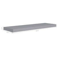 Zyno Wall Shelf Set of 4, Matte Gray MDF Body, Modern Design 32 Inch - BM340428