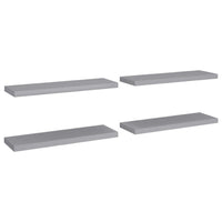 Zyno Wall Shelf Set of 4, Matte Gray MDF Body, Modern Design 32 Inch - BM340428