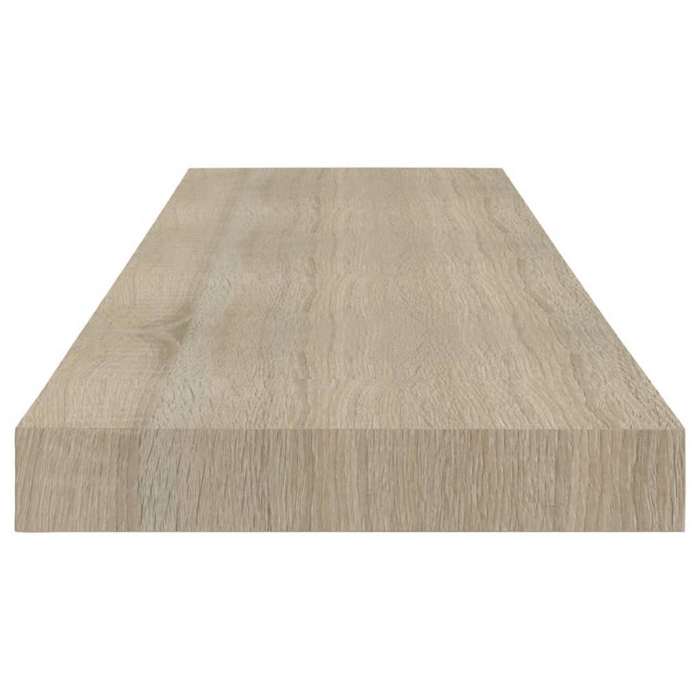 Zyno Wall Shelf, 32 Inch, Oak Brown MDF Body, Modern Design - BM340429