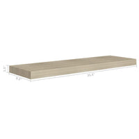 Zyno Wall Shelf, 32 Inch, Oak Brown MDF Body, Modern Design - BM340429