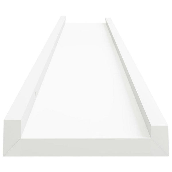 Yuli Wall Shelf Set of 2, Raised Ledge Design, Classic White 32 Inch - BM340430