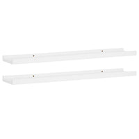Yuli Wall Shelf Set of 2, Raised Ledge Design, Classic White 32 Inch - BM340430