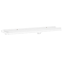 Yuli Wall Shelf Set of 2, Raised Ledge Design, Classic White 32 Inch - BM340430