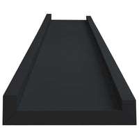 Yuli Wall Shelf Set of 2, Raised Ledge Design, Classic Black 32 Inch - BM340431