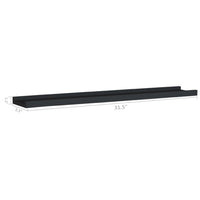 Yuli Wall Shelf Set of 2, Raised Ledge Design, Classic Black 32 Inch - BM340431