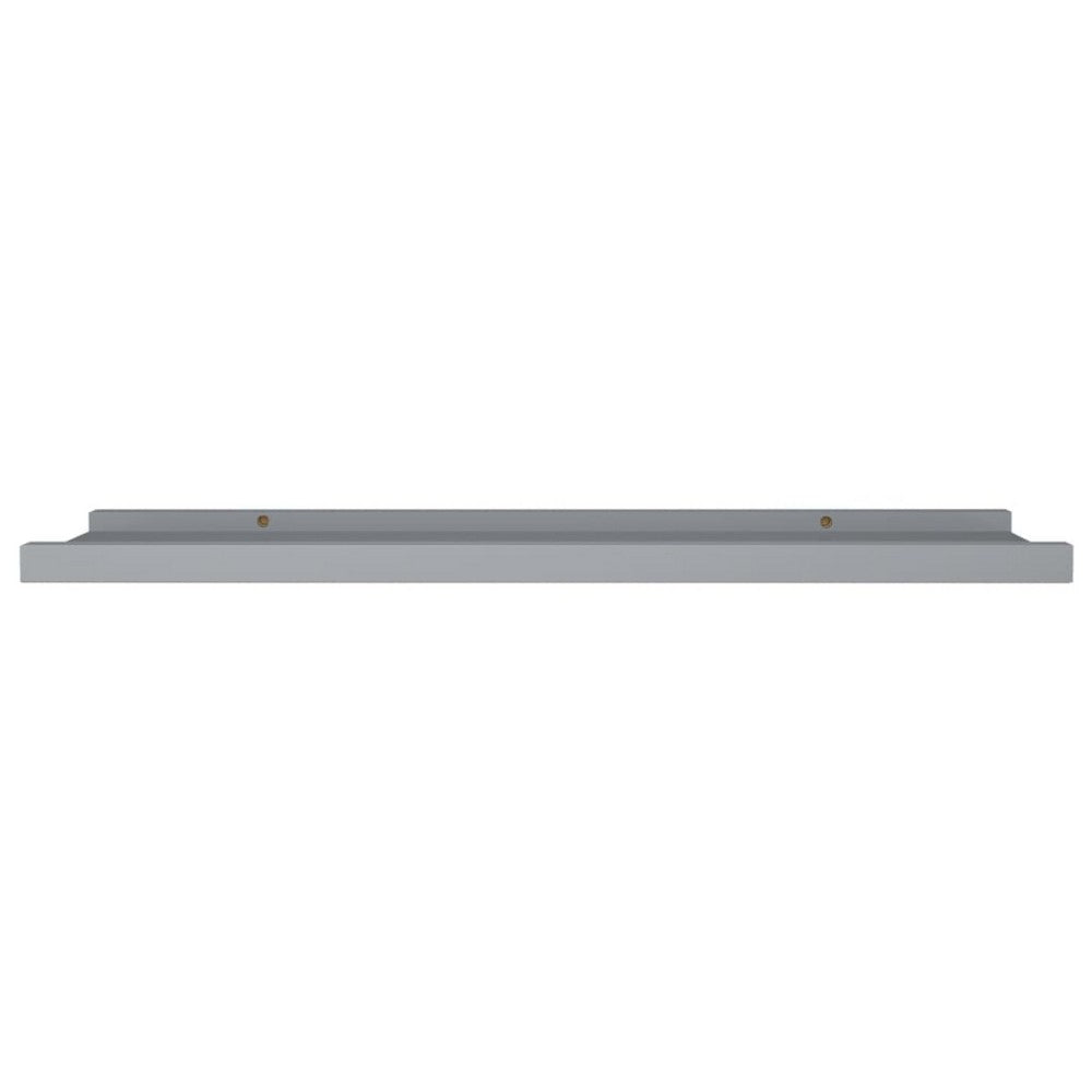 Yuli Wall Shelf Set of 2, Raised Ledge Design, Classic Gray 32 Inch - BM340432