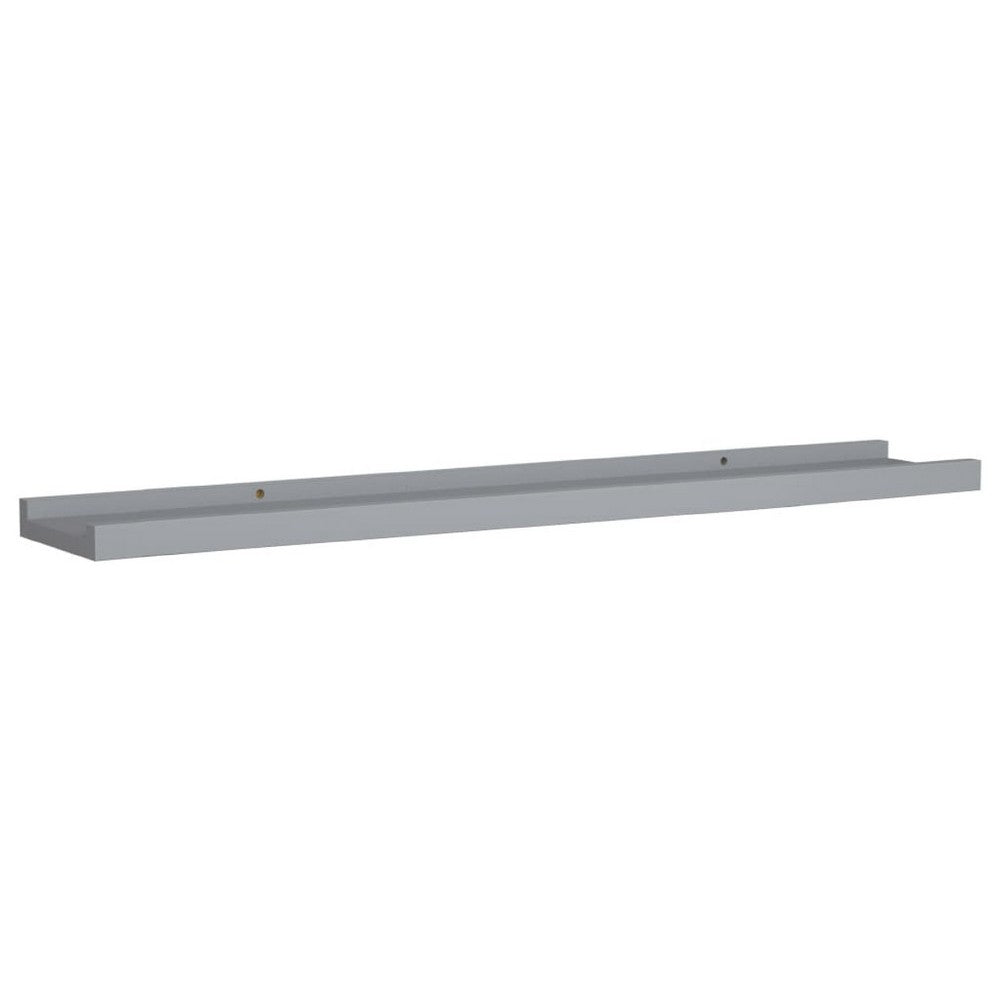 Yuli Wall Shelf Set of 2, Raised Ledge Design, Classic Gray 32 Inch - BM340432