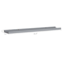 Yuli Wall Shelf Set of 2, Raised Ledge Design, Classic Gray 32 Inch - BM340432