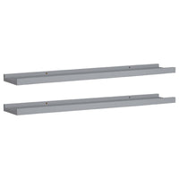 Yuli Wall Shelf Set of 2, Raised Ledge Design, Classic Gray 32 Inch - BM340432