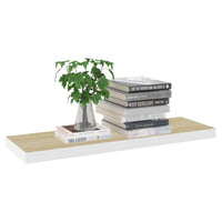 Zyno Wall Shelf, 32 Inch, Natural White and Oak Brown Finish - BM340433
