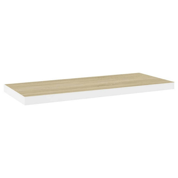 Zyno Wall Shelf, 32 Inch, Natural White and Oak Brown Finish - BM340433