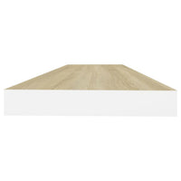 Zyno Wall Shelf, 32 Inch, Natural White and Oak Brown Finish - BM340433