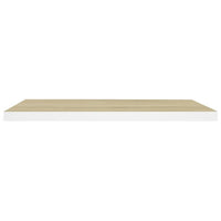 Zyno Wall Shelf Set of 2, 32 Inch Natural White and Oak Brown Finish - BM340434