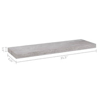 Zyno Wall Shelf, 32 Inch, Industrial Style Concrete Gray MDF - BM340435