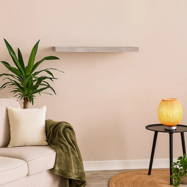 Zyno Wall Shelf, 32 Inch, Industrial Style Concrete Gray MDF - BM340435