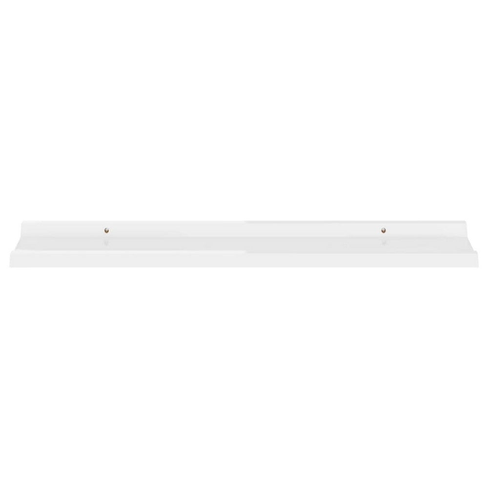 Yuli Wall Shelf Set of 2, Contemporary White, Raised Ledge Design 32 Inch - BM340436