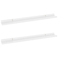 Yuli Wall Shelf Set of 2, Contemporary White, Raised Ledge Design 32 Inch - BM340436
