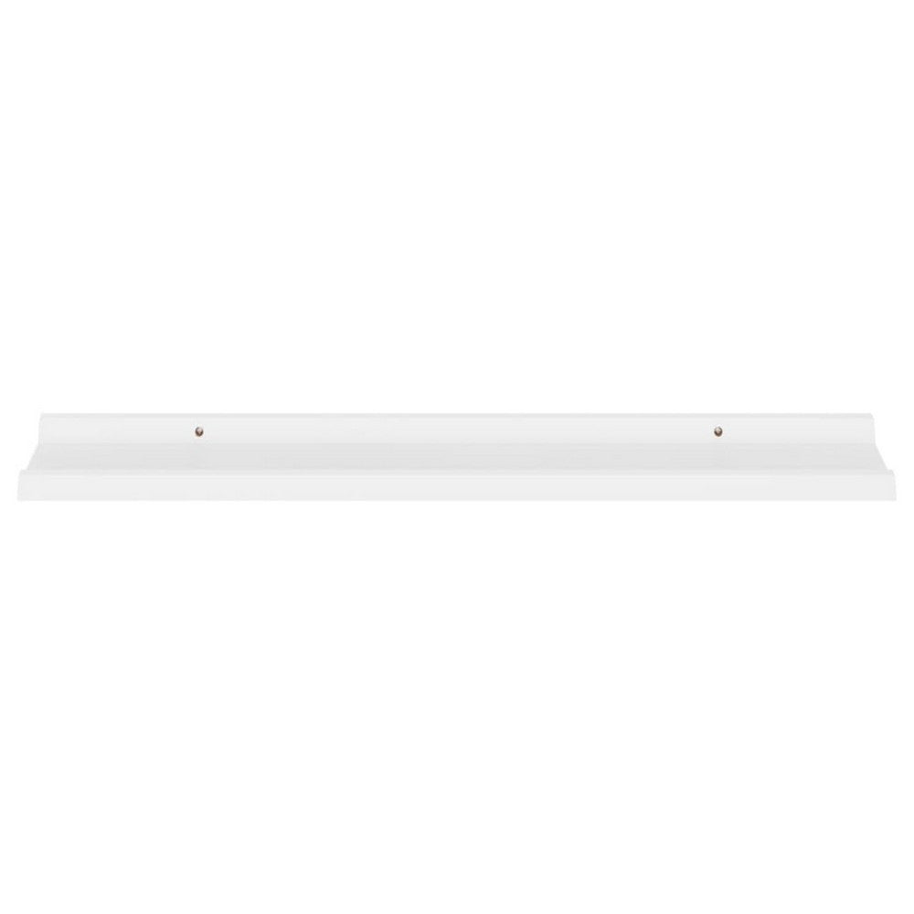 Yuli Wall Shelf Set of 4, Contemporary White, Raised Ledge Design 32 Inch - BM340438