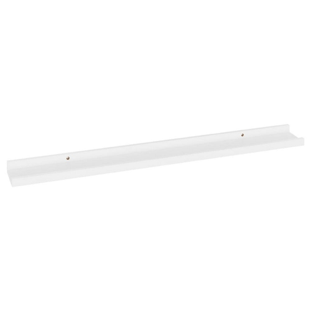 Yuli Wall Shelf Set of 4, Contemporary White, Raised Ledge Design 32 Inch - BM340438