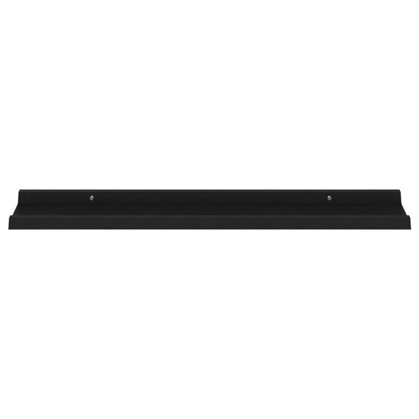 Yuli Wall Shelf Set of 4, Contemporary Black, Raised Ledge Design 32 Inch - BM340439