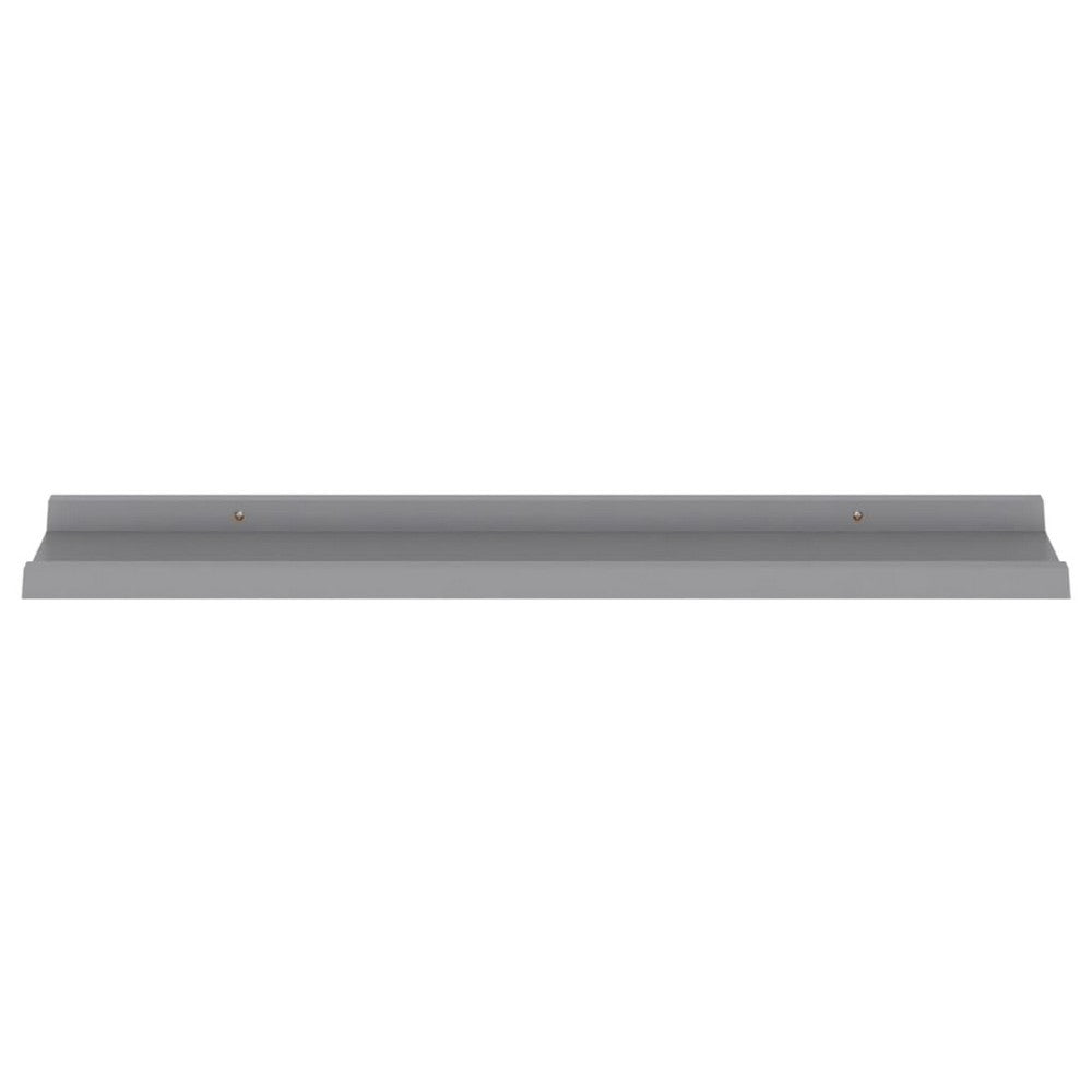 Yuli Wall Shelf Set of 4, Contemporary Gray, Raised Ledge Design 32 Inch - BM340440